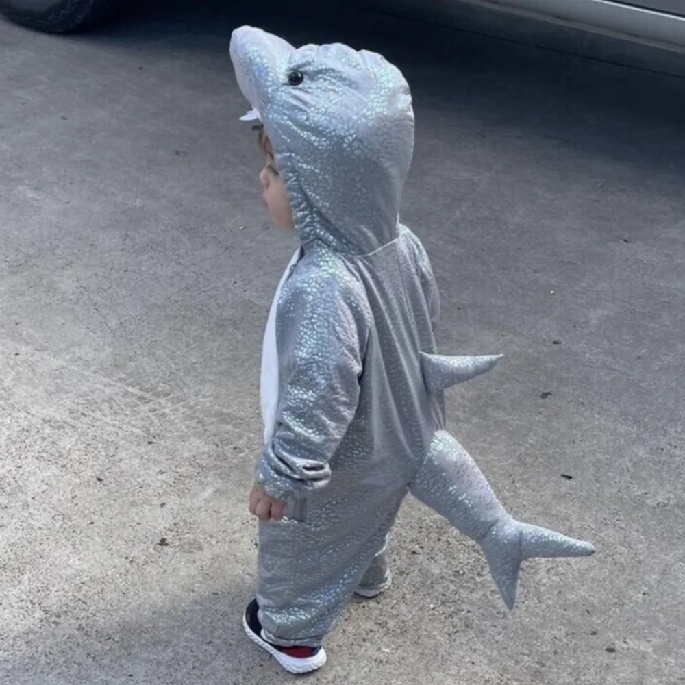 Hyde & Eek! Boutique Toddler Shark Halloween Costume Jumpsuit Size 18m-24m EUC